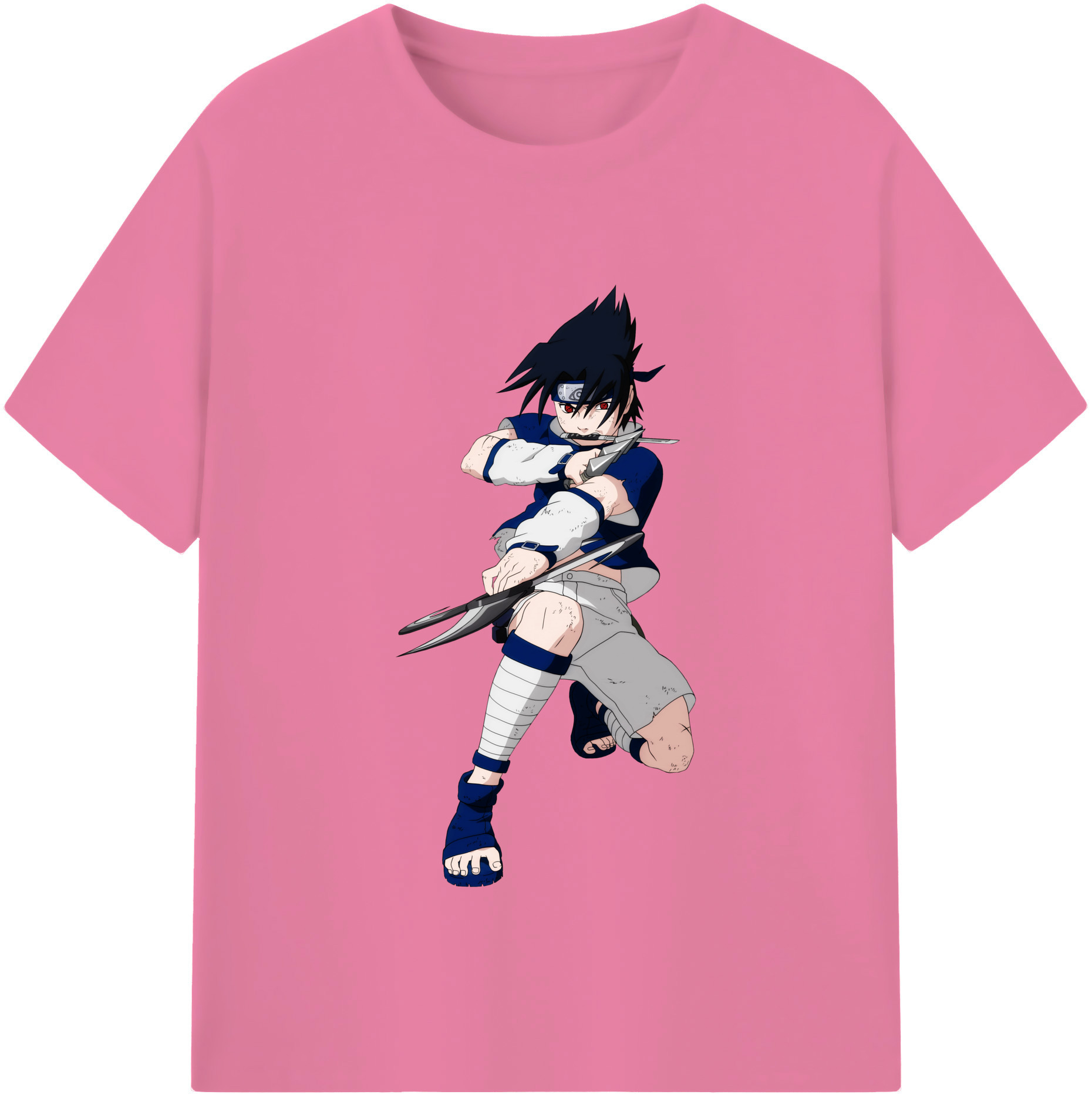 （画像用） NARUTO -ナルト- うちは サスケ Uchiha Sasuke 綿100％半袖Tシャツ（フロントプリント）